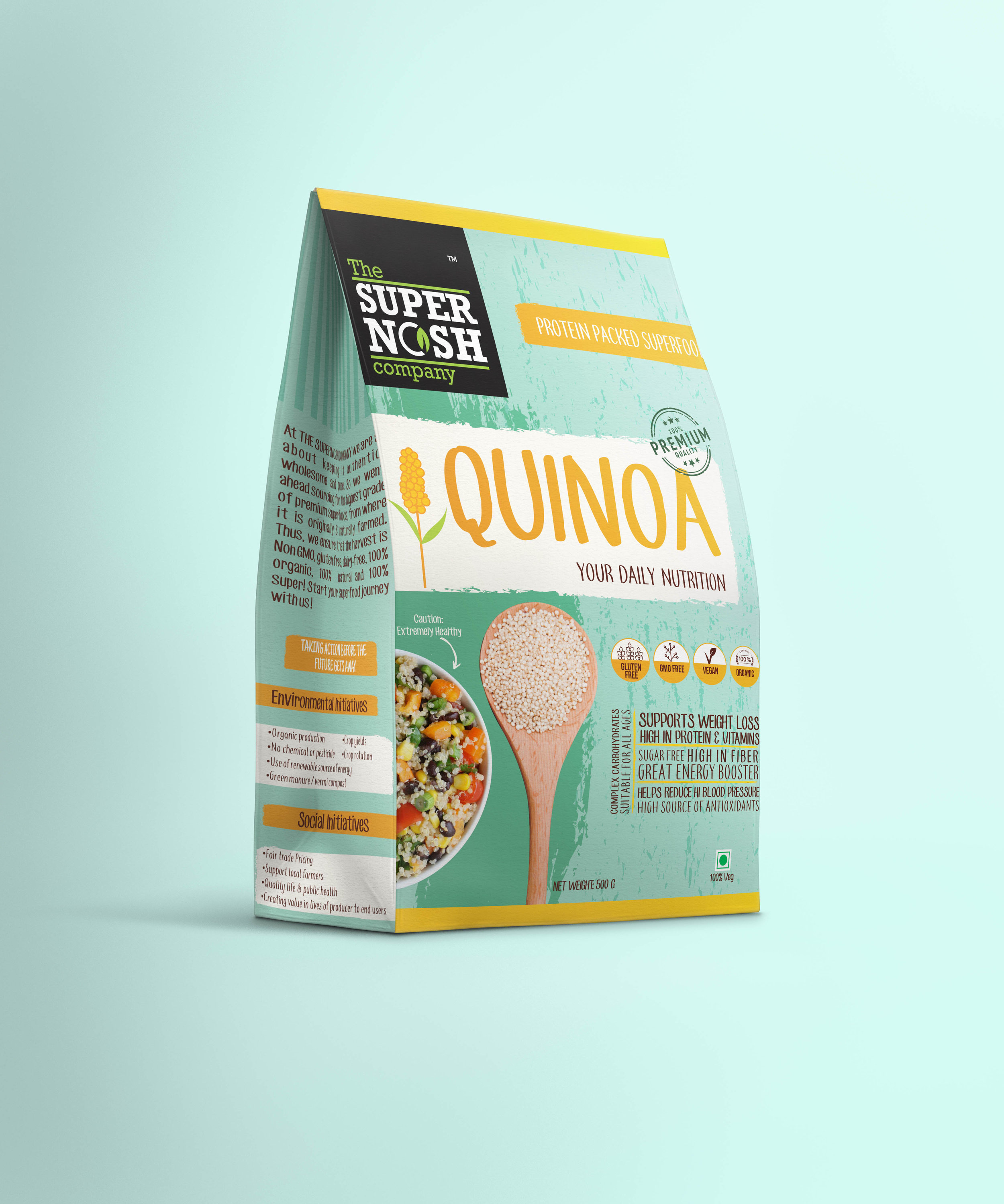 Packaging Design Supernosh Quinoa Brand from India World Brand Design